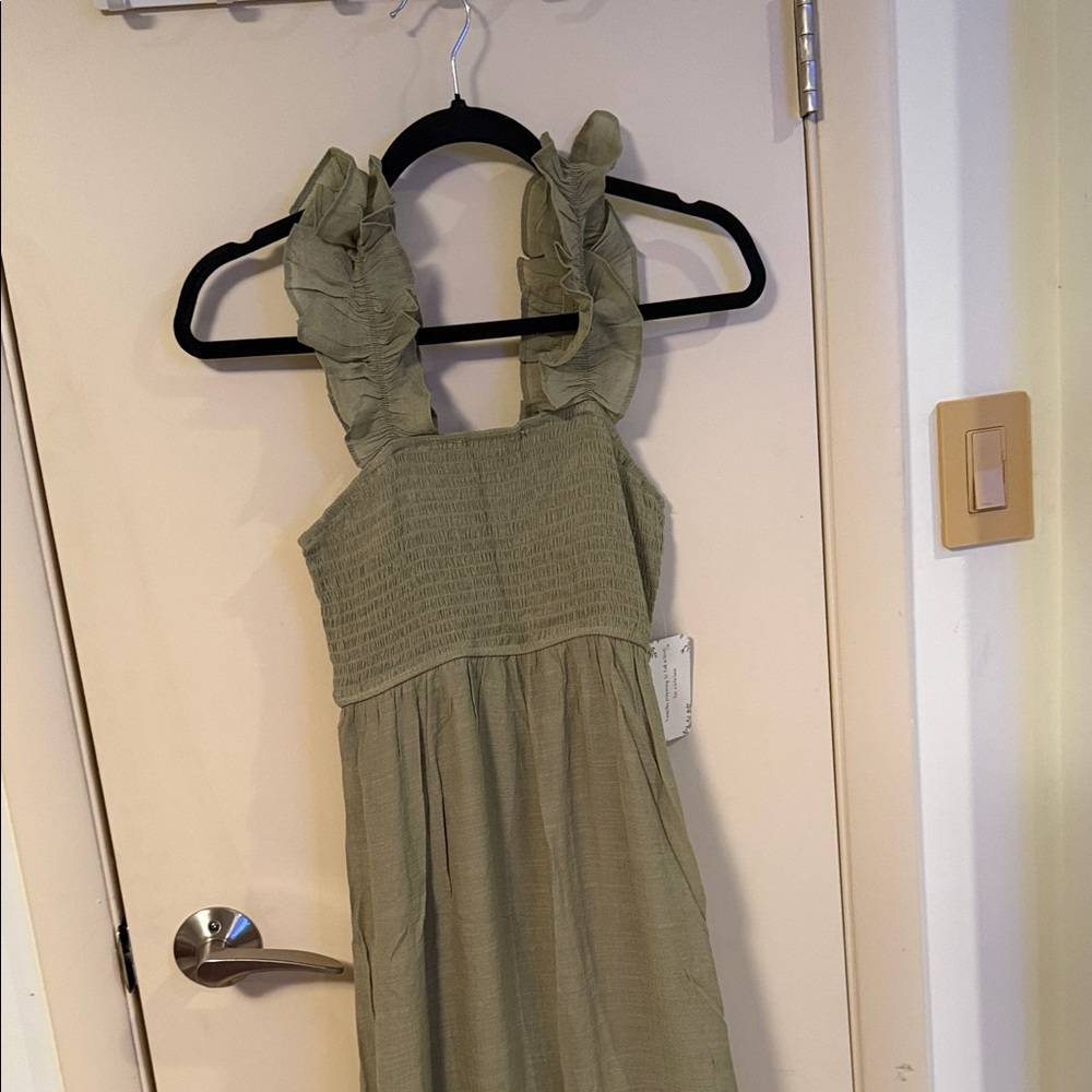 Sweet Wanderer Olive Green Maxi Dress
